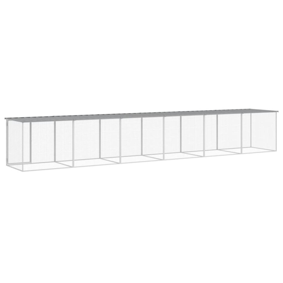 Gallinero con techo acero galvanizado gris claro 603x98x90