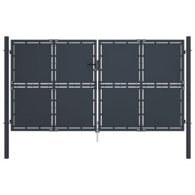 Puerta de jardín de acero gris antracita 300x125