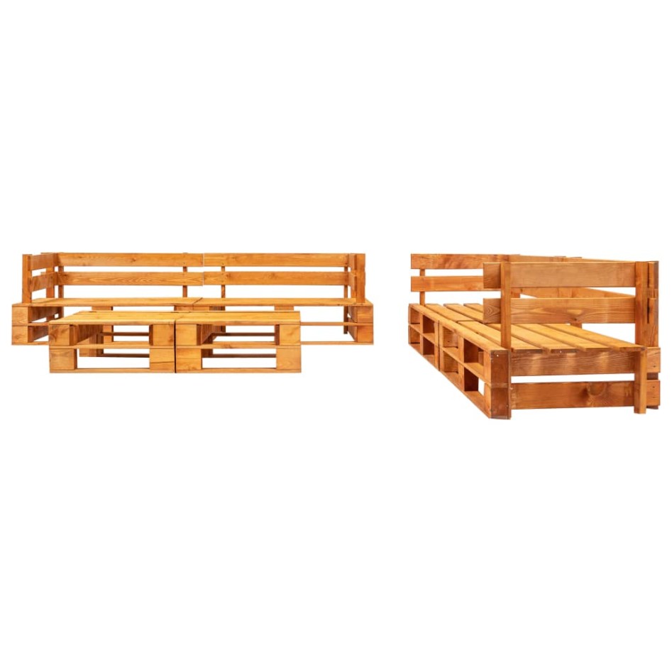 Set de muebles de palets de jardín 6 piezas madera marrón