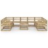 Set de muebles de jardín 10 pzas madera pino impregnada