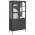 Aparador alto vidrio y acero negro 90x40x180