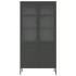 Aparador alto vidrio y acero negro 90x40x180