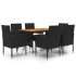 idaXL Juego de comedor de jardín 7 piezas ratán sintético