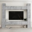 Set de muebles de TV 8 pzas madera contrachapada gris hormigón