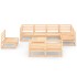 Juego de muebles de jardín 9 piezas madera maciza de