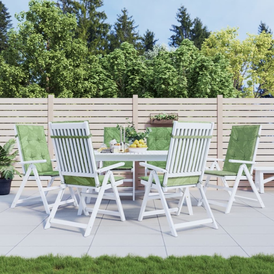 Cojines de silla de respaldo alto 6 uds tela estampado de