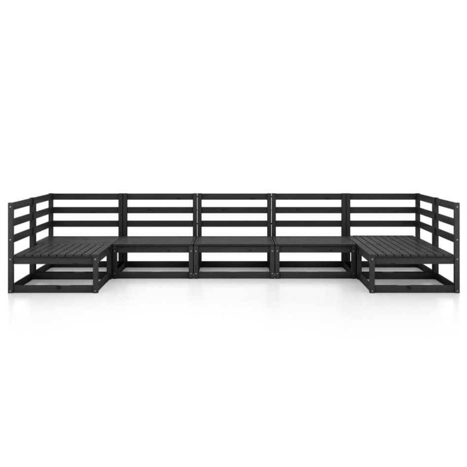 Juego de muebles de jardín 7 piezas madera maciza de