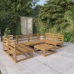 Juego de muebles de jardín 7 piezas madera maciza de pino