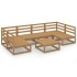 Juego de muebles de jardín 7 piezas madera maciza de