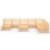 Juego de muebles de jardín 9 piezas madera maciza de