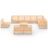 Juego de muebles de jardín 11 piezas madera maciza de
