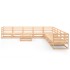 Juego de muebles de jardín 10 piezas madera maciza de