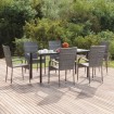 Juego de comedor de jardín 7 piezas ratán sintético gris