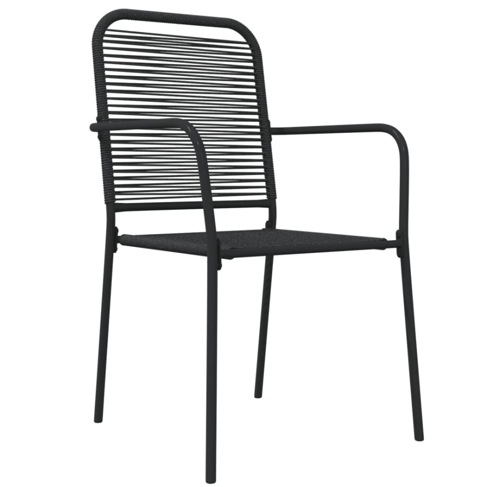 Juego de comedor jardín 7 pzas acero y cuerda de algodón