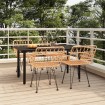 Juego de comedor de jardín 5 piezas ratán sintético