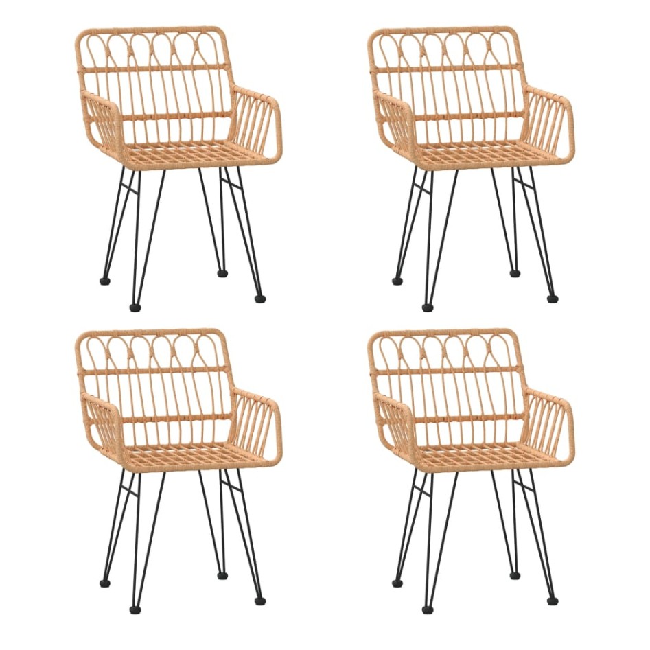 Juego de comedor de jardín 5 piezas ratán