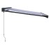 Toldo retráctil aluminio y tela azul y blanco 3,5x2,5
