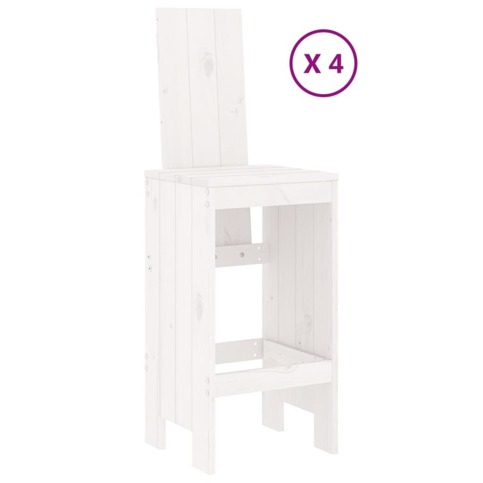 Set de mesa y taburetes altos jardín 5 pzas madera pino