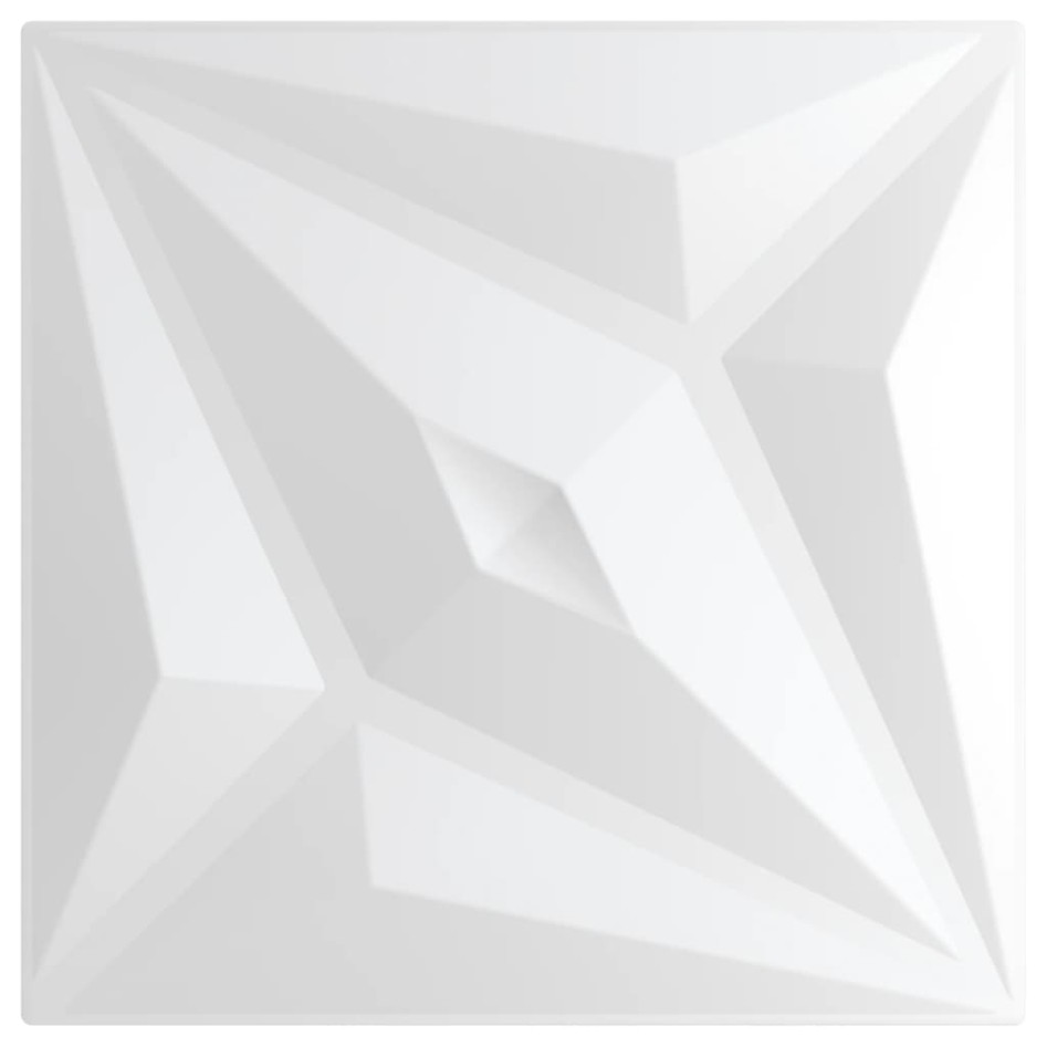 Paneles de pared 48 uds XPS estrella blanco 50x50 cm 12