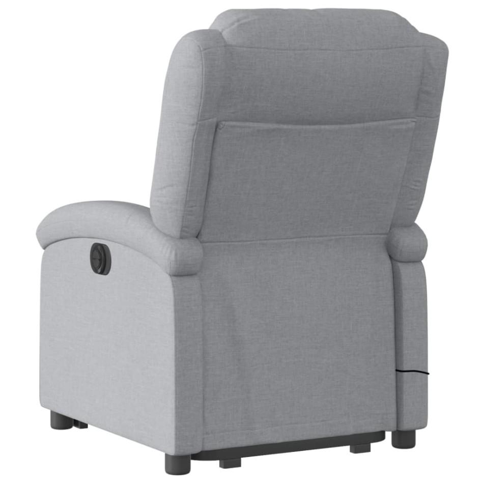 Sillón de masaje eléctrico reclinable elevable tela gris