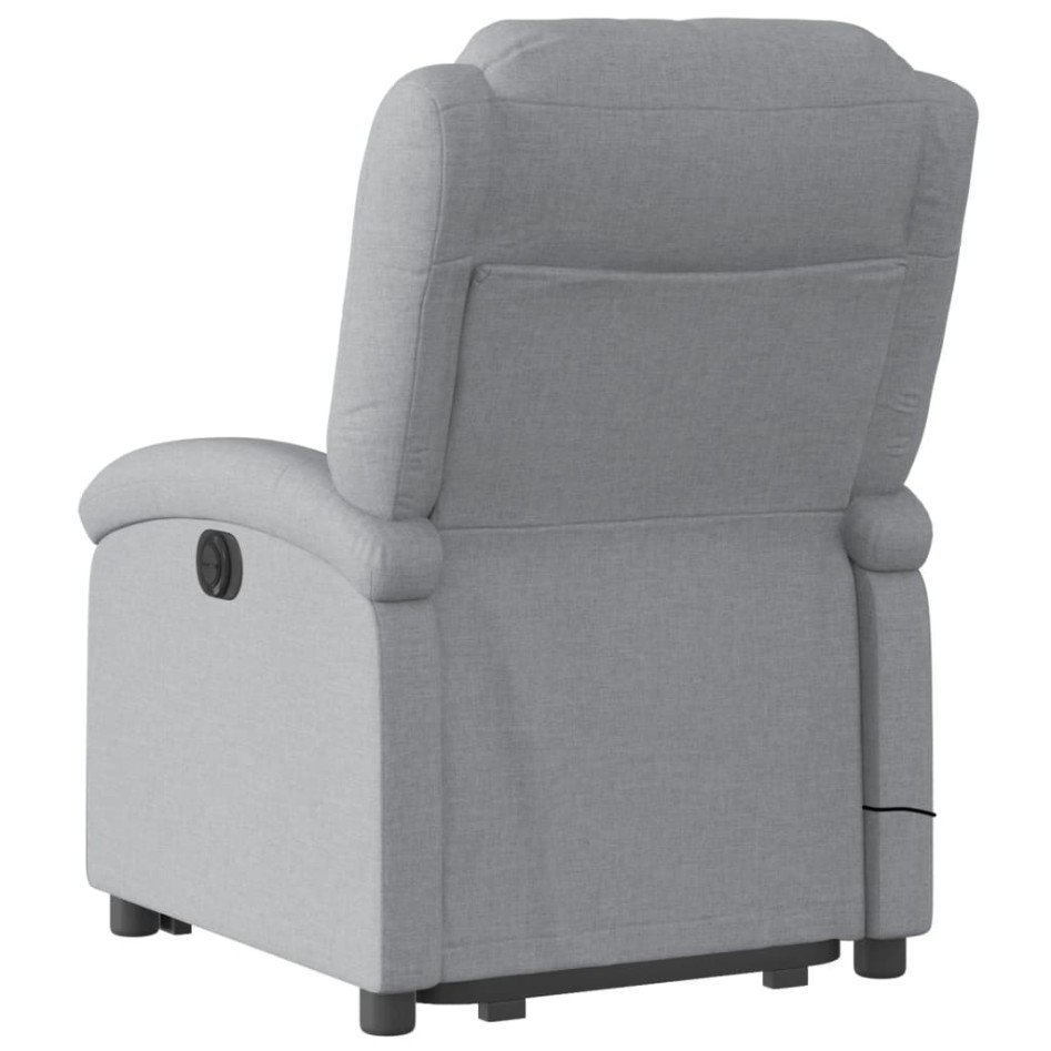 Sillón de masaje eléctrico reclinable elevable tela gris