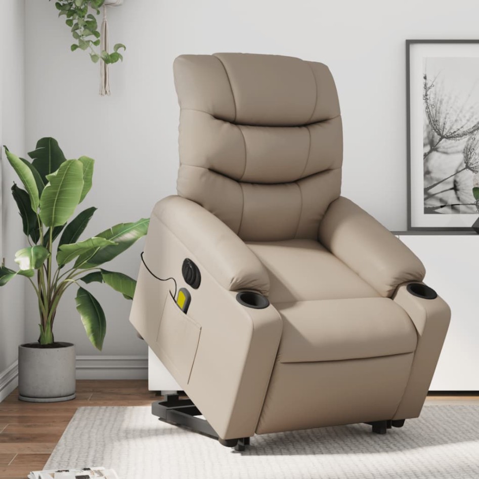 Sillón reclinable de masaje eléctrico cuero sintético