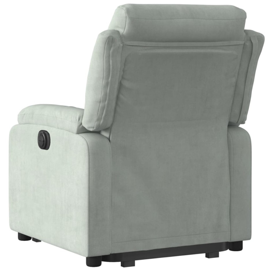 Sillón eléctrico reclinable elevable de terciopelo gris