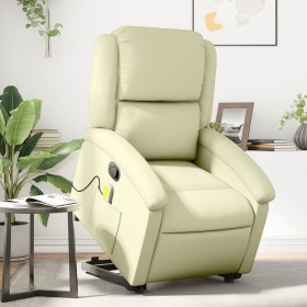 Sillón reclinable de masaje elevable cuero auténtico