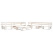 Set de muebles de jardín de palets 6 piezas madera blanco