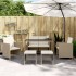 Set comedor de jardín 6 pzas con cojines ratán sintético