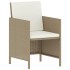 Set comedor de jardín 6 pzas con cojines ratán sintético
