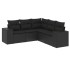 Set de muebles de jardín 5 pzas y cojines ratán sintético
