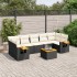 Set de sofás de jardín 8 piezas y cojines ratán sintético