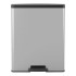 Curver Papelera de pedal doble Deco plateado