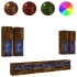 Muebles de TV de pared con luces LED 7 piezas roble
