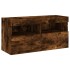 Muebles de TV de pared con luces LED 7 piezas roble
