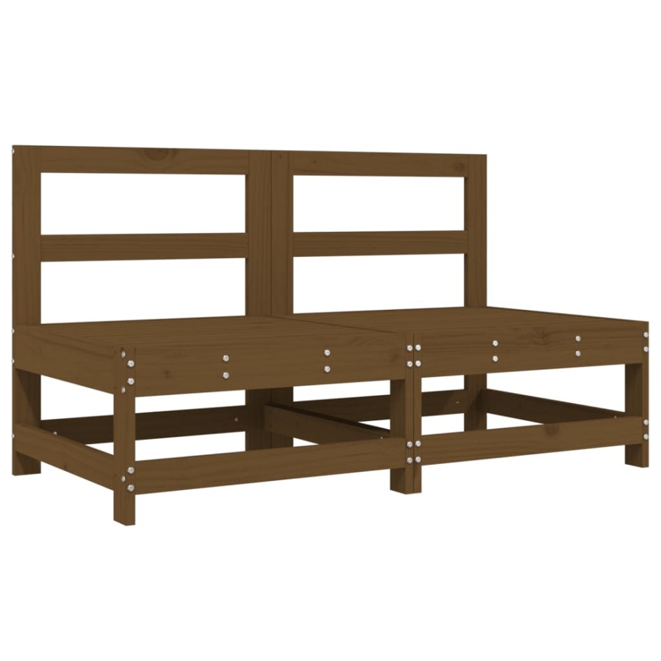 Juego muebles de jardín 6 piezas madera maciza pino marrón