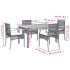 Set comedor de jardín 5 pzas con cojines ratán sintético
