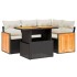 Set de muebles de jardín 5 pzas y cojines ratán sintético