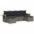 Set de muebles de jardín 6 pzas y cojines ratán sintético
