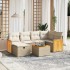 Set sofás de jardín 7 piezas y cojines ratán sintético