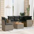 Set de muebles de jardín 6 pzas y cojines ratán sintético