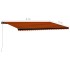 Toldo manual retráctil naranja y marrón 600x300