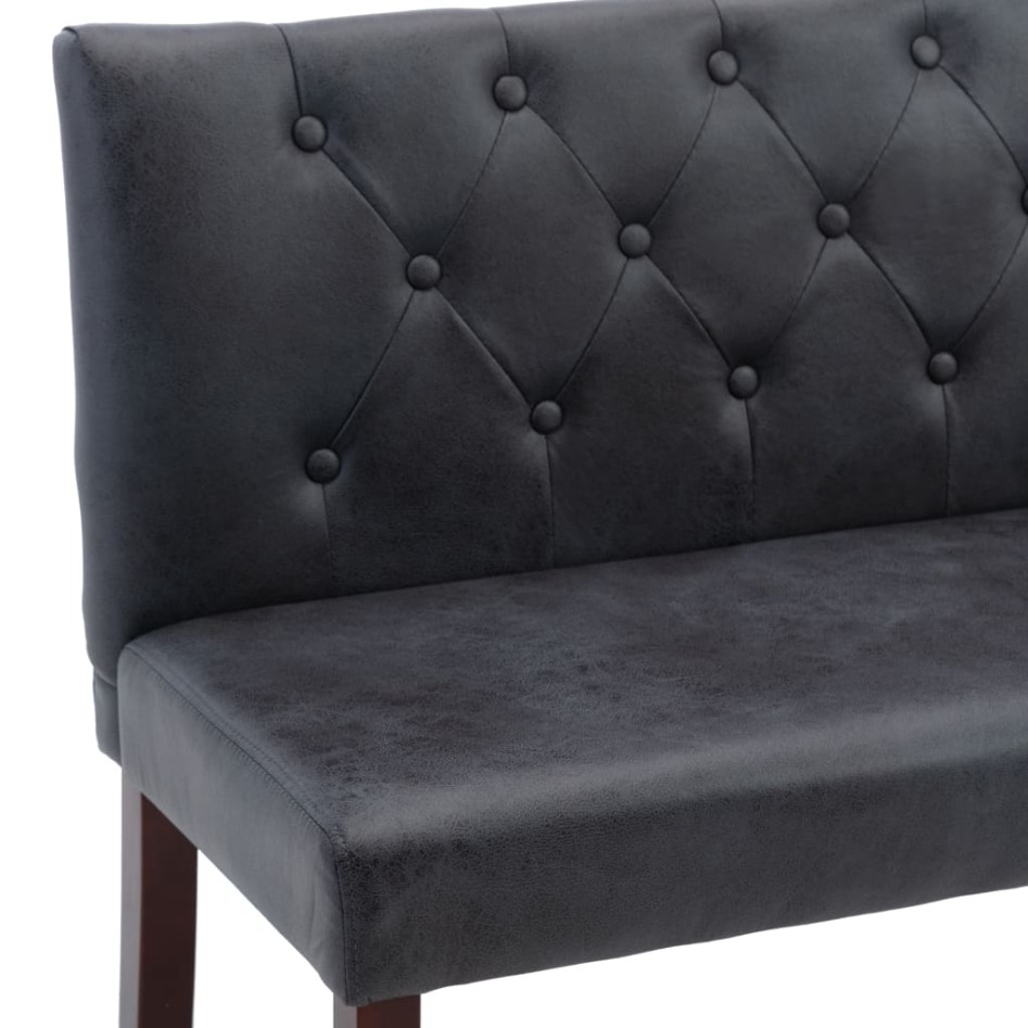 Banco de piel de ante artificial gris 120