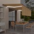 Toldo retráctil manual persiana y LED amarillo y blanco 5x3