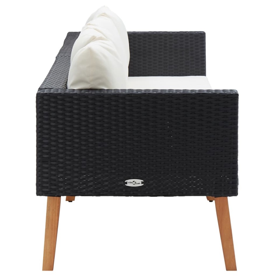 Sofá de jardín 3 plazas con cojines ratán sintético