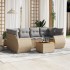 Set sofás de jardín 7 piezas y cojines ratán sintético