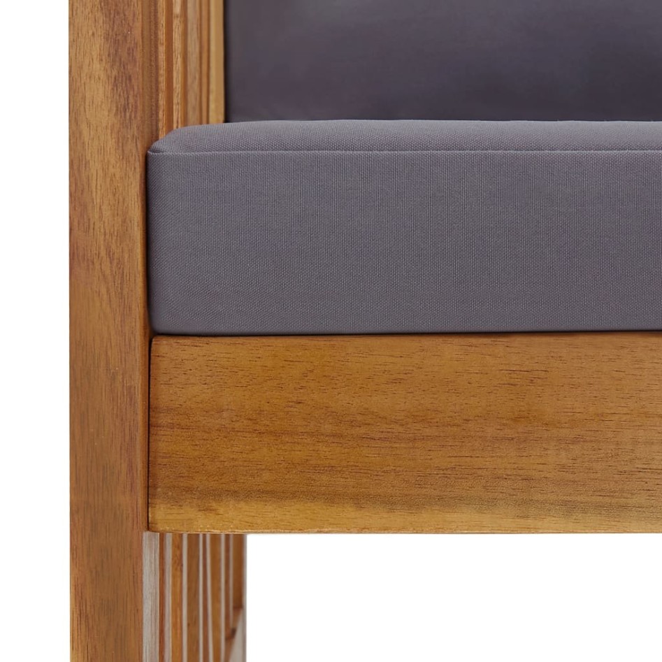 Banco de jardín con cojines 119 cm madera maciza de