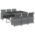Set comedor jardín 7 pzas y cojines ratán sintético