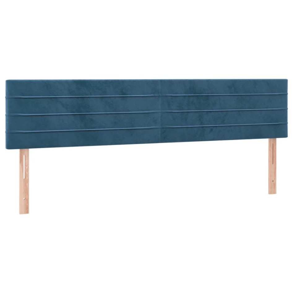 Cama box spring colchón y LED terciopelo azul oscuro 120x190